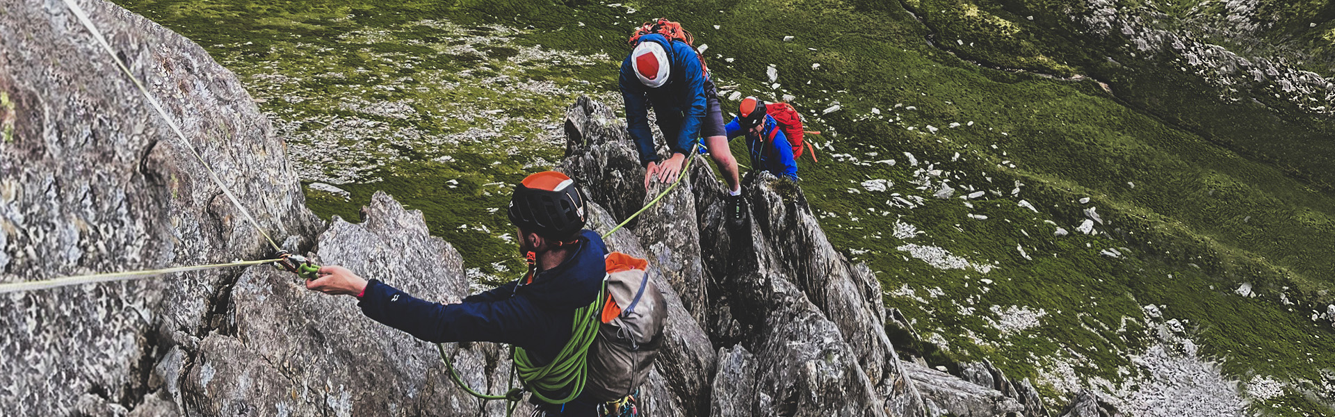 Guide taking people out scrambling in North Wales