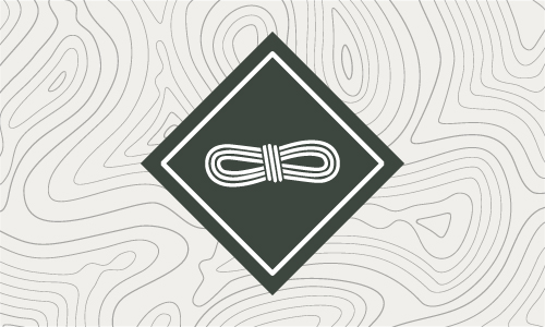 Icon of a climbing rope on contour lines