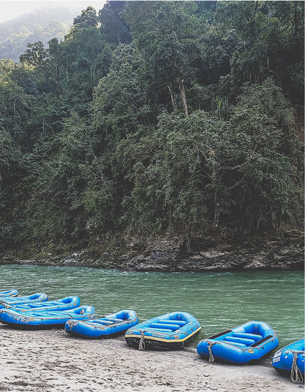 Rafting Boats on River in Nepal
